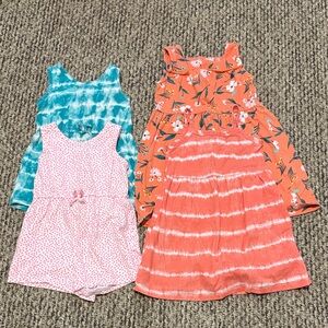 Bundle of toddler girls summer dresses and rompers 3T lot